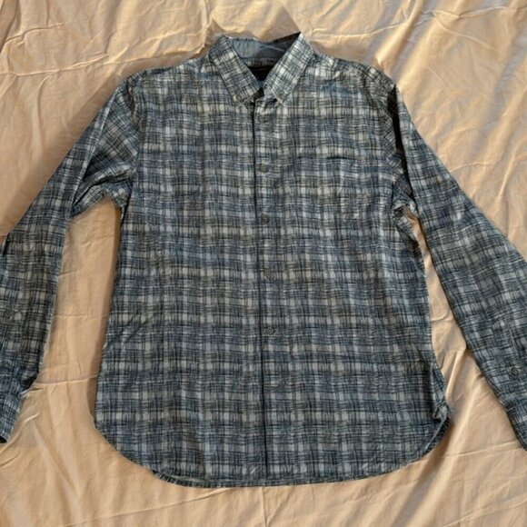 John Varvatos USA Medium Plaid Style Button Front Shirt - Picture 3 of 8